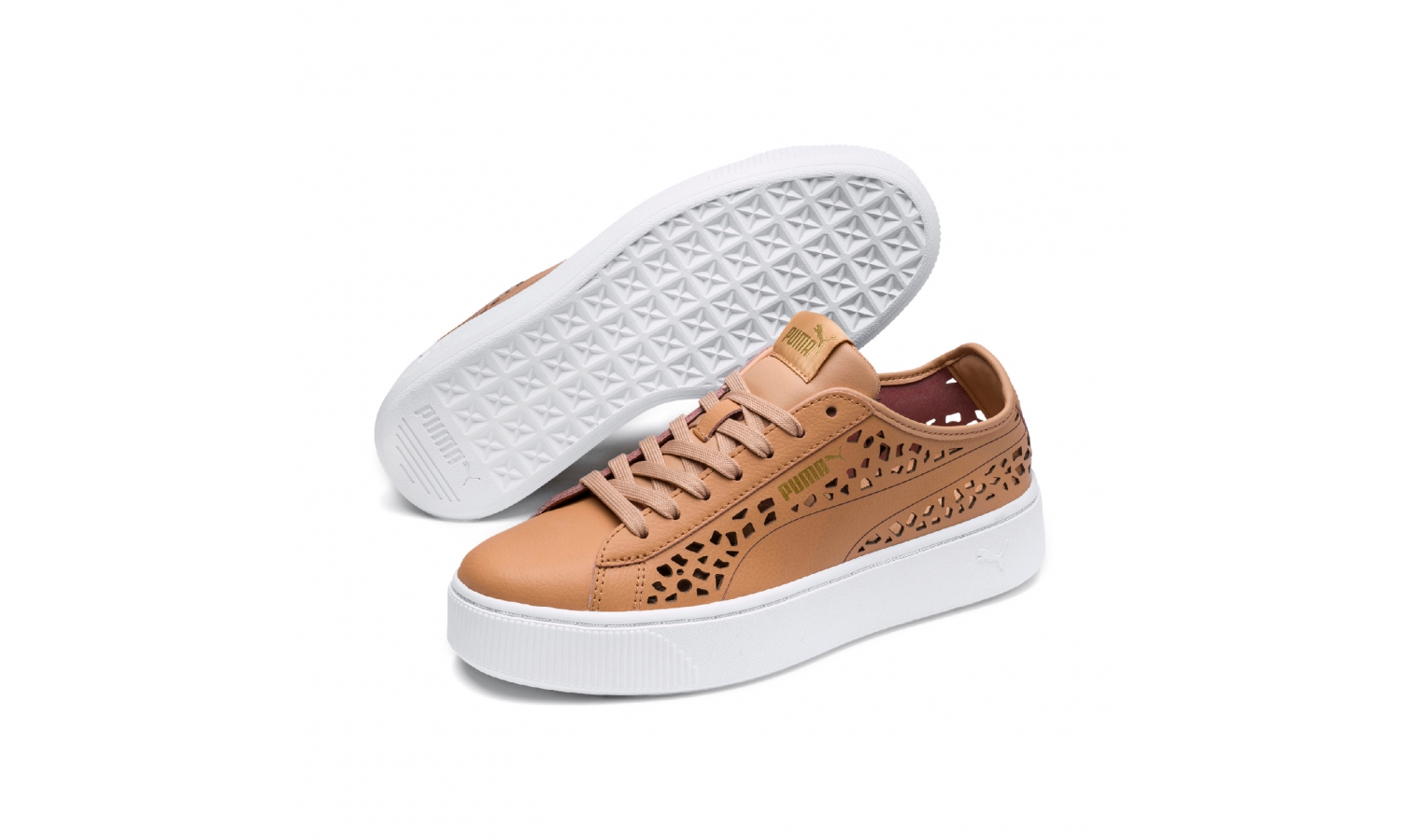 Womens sneakers Puma VIKKY STACKED LASER CUT W brown AD Sport.store