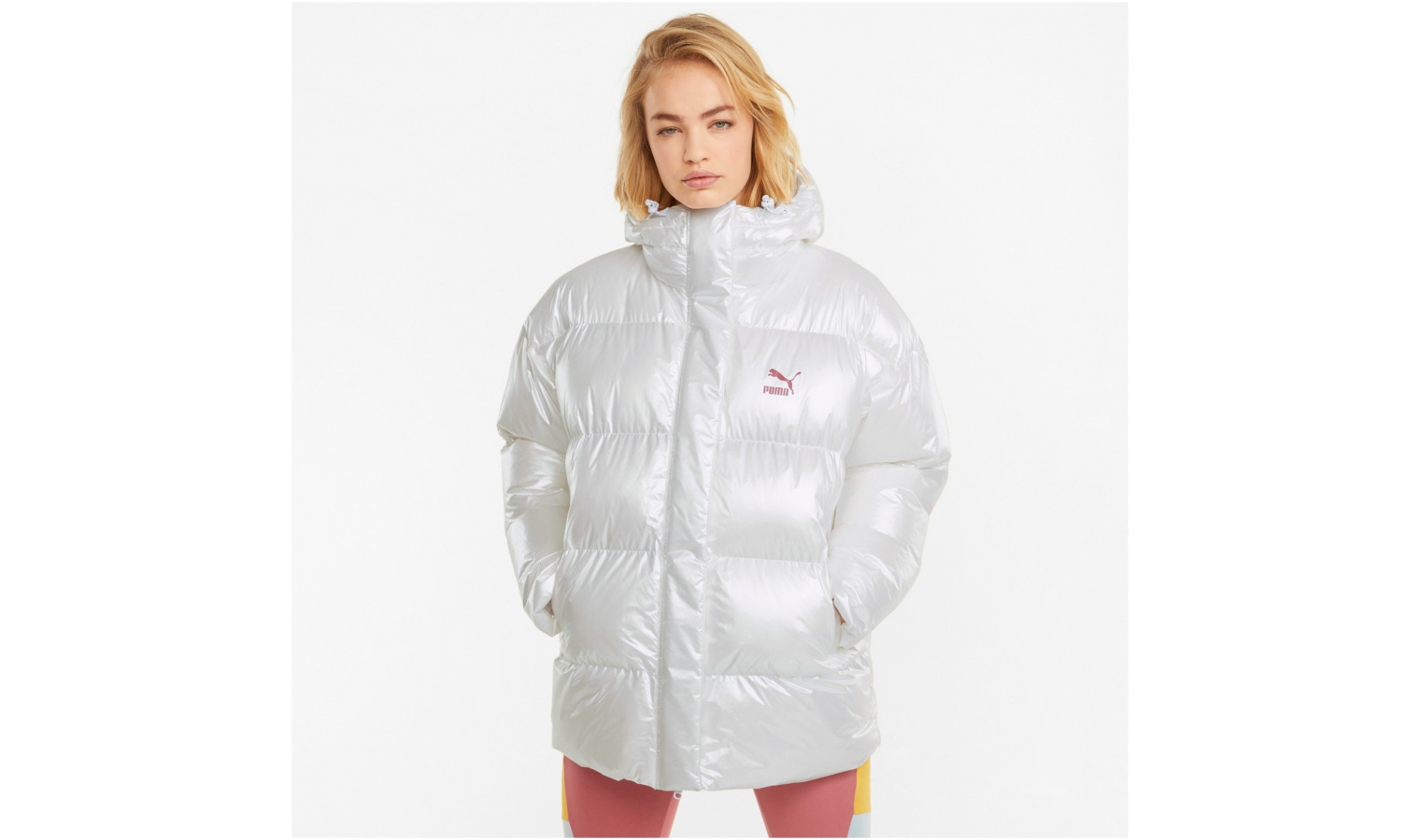 Womens winter jacket Puma CLASSICS OVERSIZED | white W AD JACKET