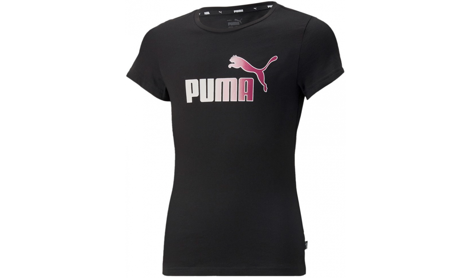 Kids leisure short sleeve shirt Puma ESS+ BLEACH LOGO TEE G K white | AD