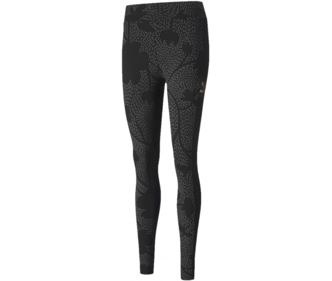 Womens high waisted sports 7/8 leggings Puma CLASSICS GRAPHICS LEGGINGS W  black | AD