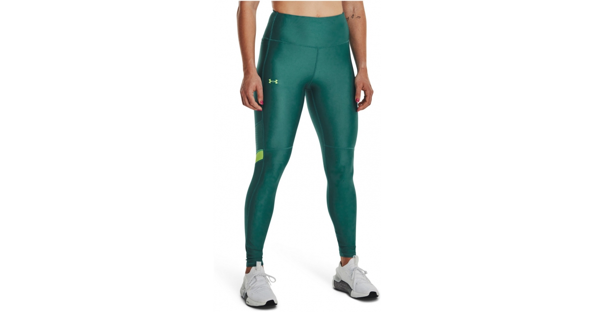 Womens high waisted compression leggings Under Armour ARMOUR MESH PANEL LEG W  green
