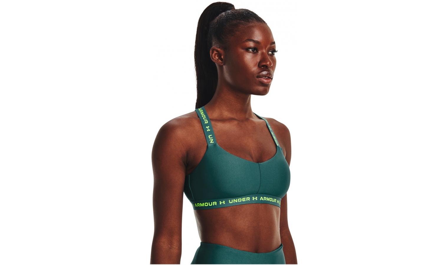 Womens sports bra Under Armour CROSSBACK LOW W green