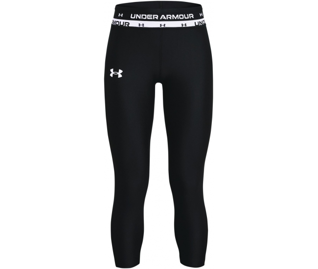 Kids high waisted compression 3/4 leggings Under Armour ARMOUR ANKLE CROP K  black