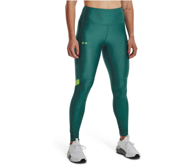 Womens high waisted compression leggings Under Armour ARMOUR MESH PANEL LEG  W green