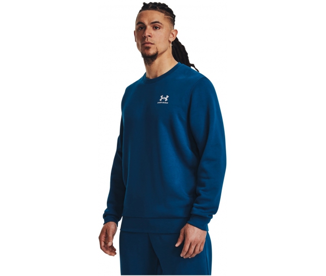 Mens functional sweatshirt Under Armour ESSENTIAL FLEECE CREW blue