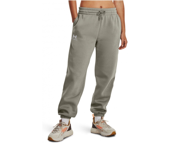 Womens sports pants Under Armour ESSENTIAL FLEECE JOGGERS W green