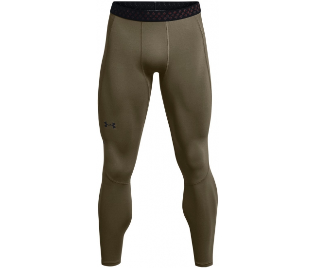 Mens compression 7/8 leggings Under Armour HG RUSH 2.0 LEGGINGS green