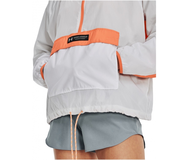Under Armour Rush Woven Full Zip Jacket in white and orange