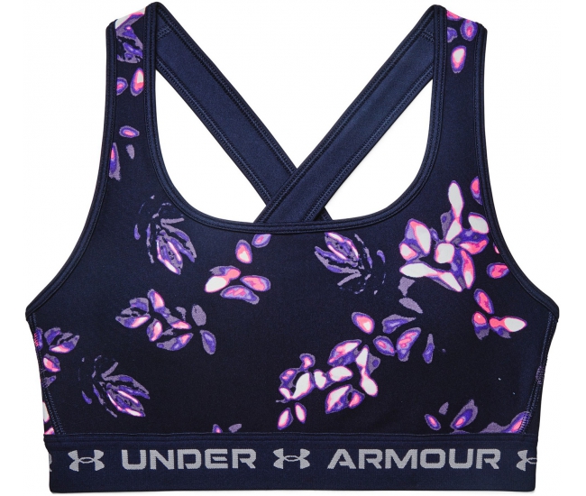 Womens sports bra Under Armour UA CROSSBACK MID PRINT W blue